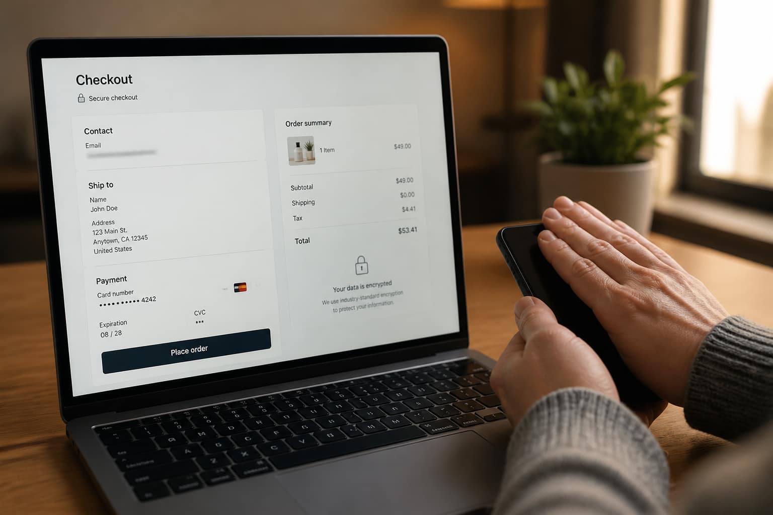 Checkout com dado de cliente e sinal de privacidade, base das conversões otimizadas